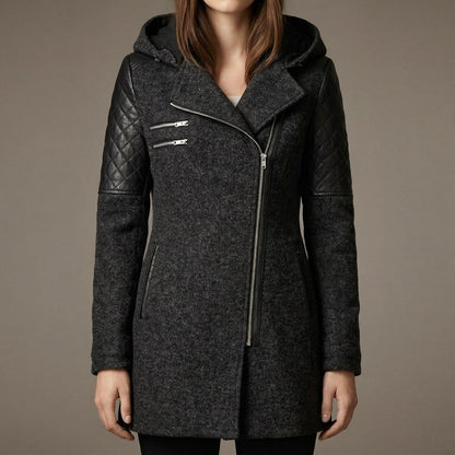 Image of Winnie | Women's Hooded Asymmetrical Zip Front Coat