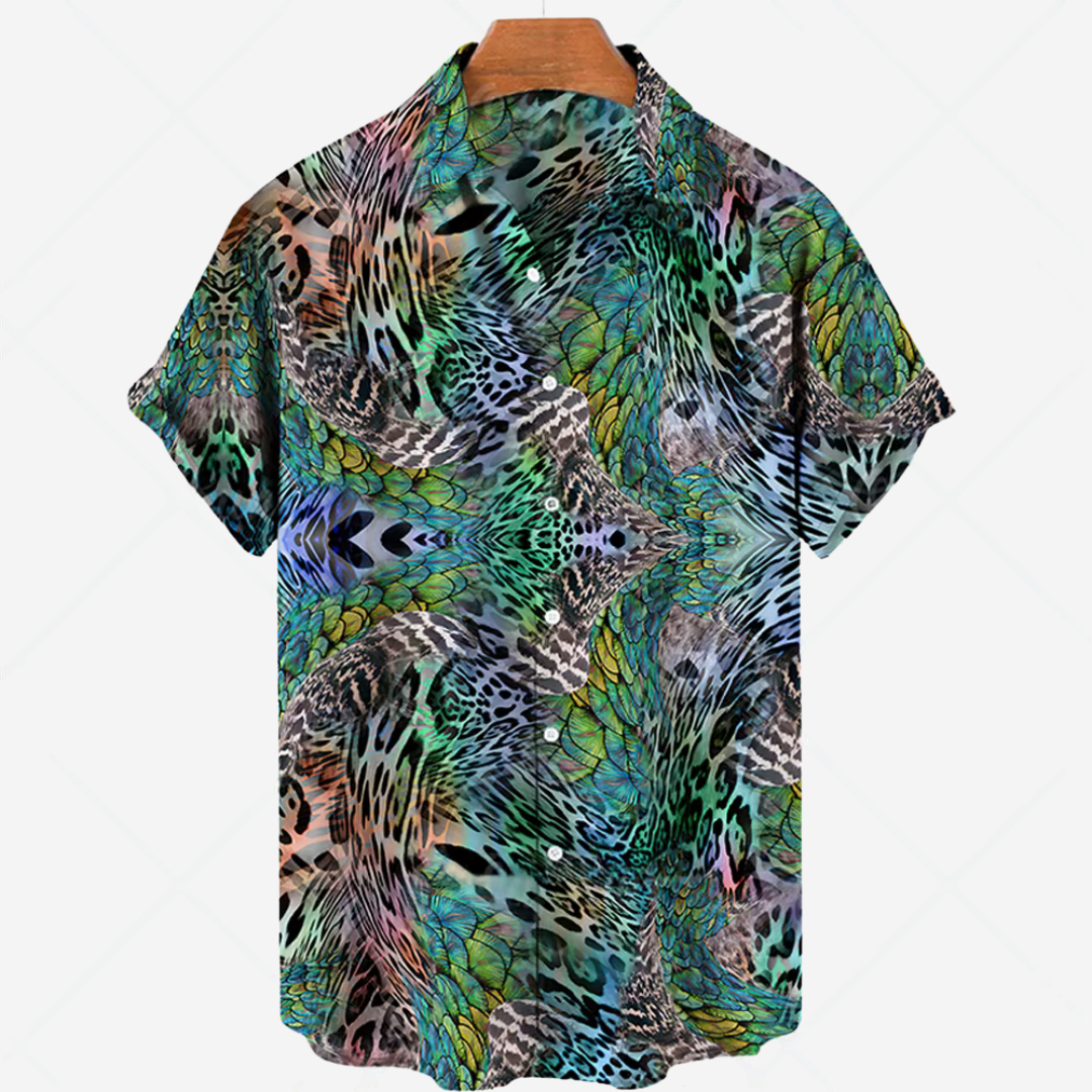 Men's Short Sleeve Printed Casual Shirt - Vonnera