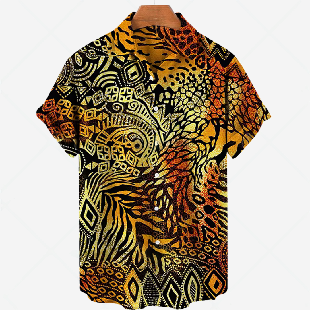 Men's Short Sleeve Printed Casual Shirt