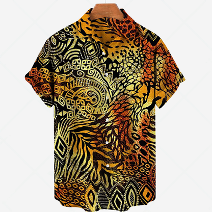 Men's Short Sleeve Printed Casual Shirt