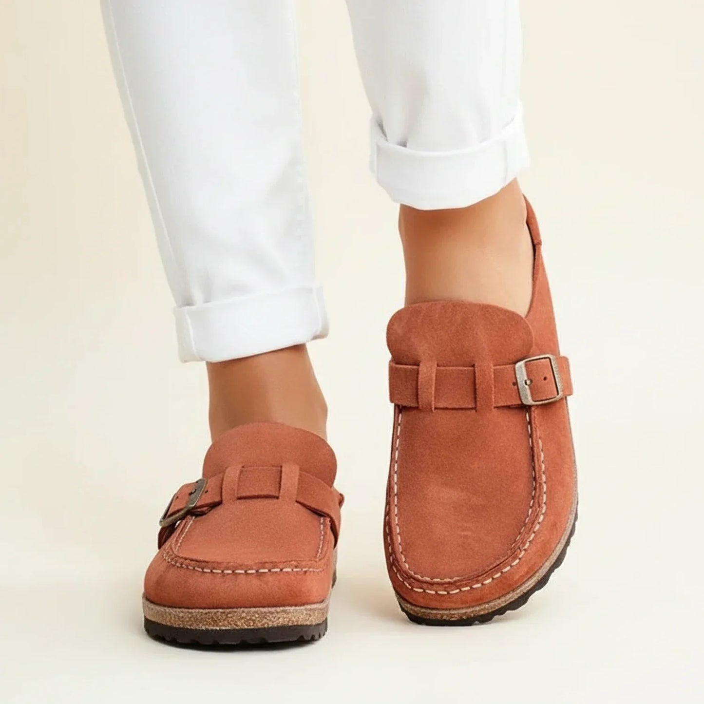 Women's Moc Toe Mules Orthopedic Comfort Chunky Sole