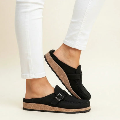 Women's Moc Toe Mules Orthopedic Comfort Chunky Sole