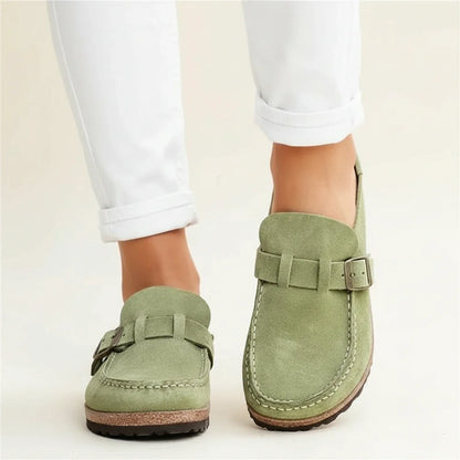 Women's Orthopedic Mules Chunky Sole Slip-On Moc Toe Buckle
