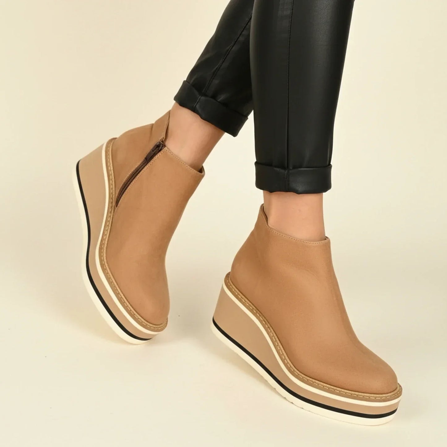 Women's Platform Ankle Boots Wedge Comfortable