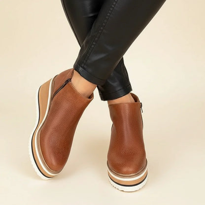Women's Platform Ankle Boots Wedge Comfortable - Vonnera