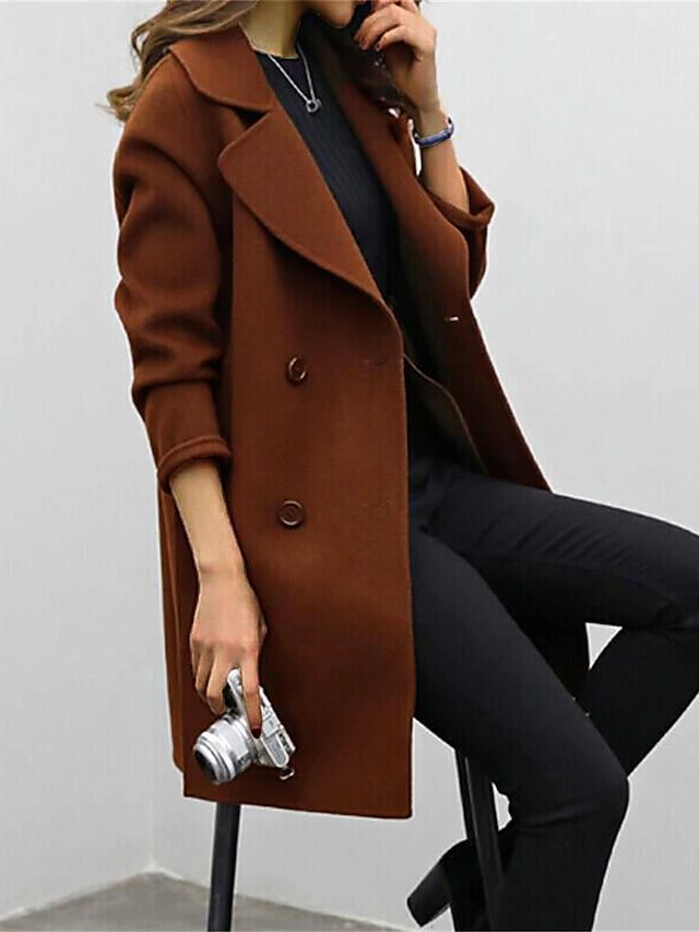 Women's Wool Double-Breasted Coat Classic