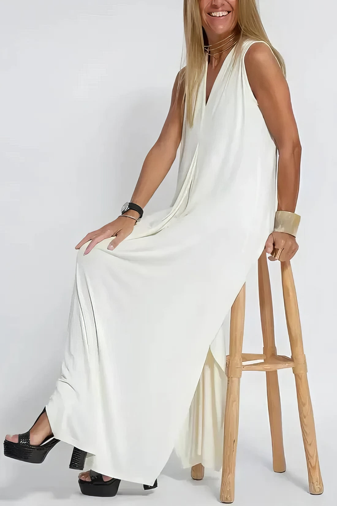 Women's Long Dress and Cardigan Set Elegant