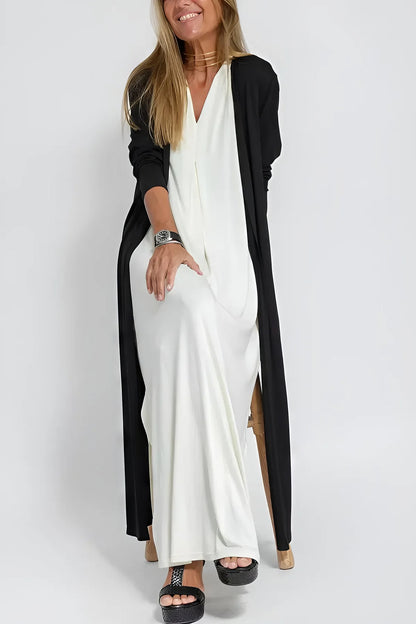 Women's Long Dress and Cardigan Set Elegant
