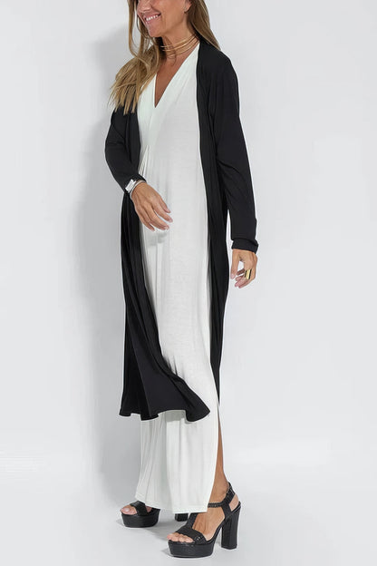 Women's Long Dress and Cardigan Set Elegant