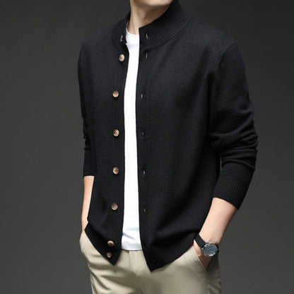 Image of Zane | Men's Button-Down Ribbed Knit Cardigan