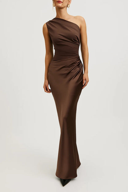 Women's One Shoulder Maxi Dress Fitted - Vonnera