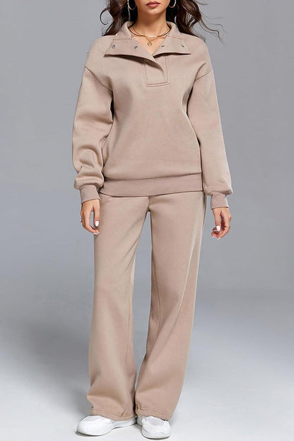 Women's Relaxed Wide Leg Sweatpants Set - Vonnera