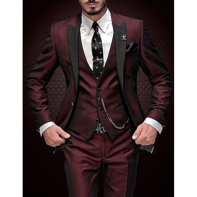 Men's 3-Piece Suit Blazer Waistcoat Trousers Set - Vonnera