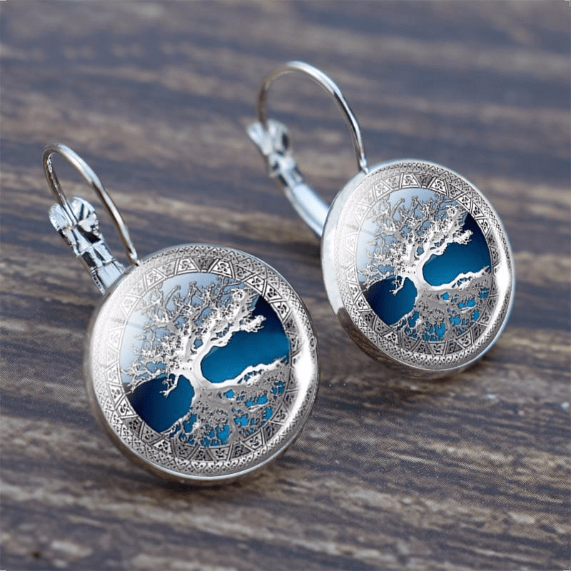 Silver Tree Of Life Hoop Earrings - Vonnera