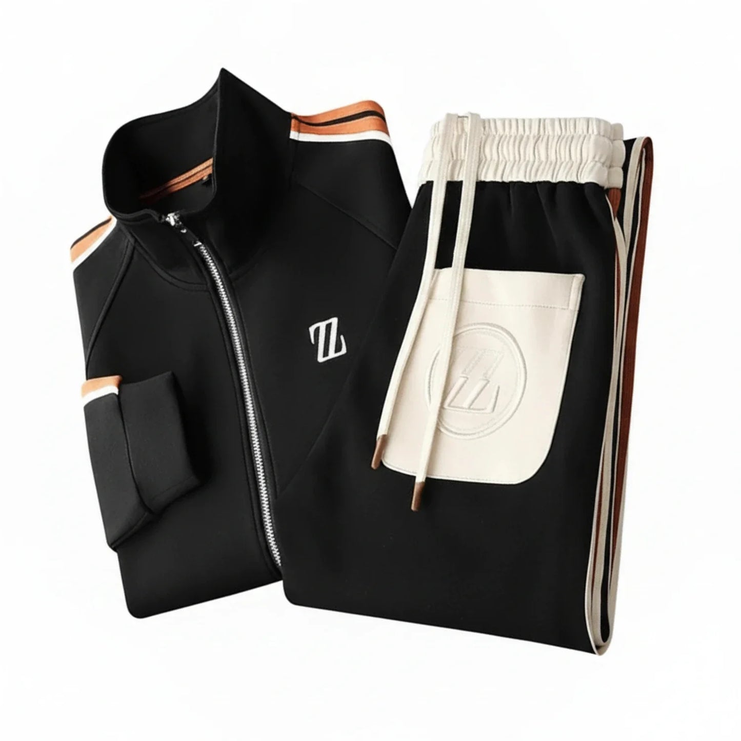 Men's Zip-Up Tracksuit Set