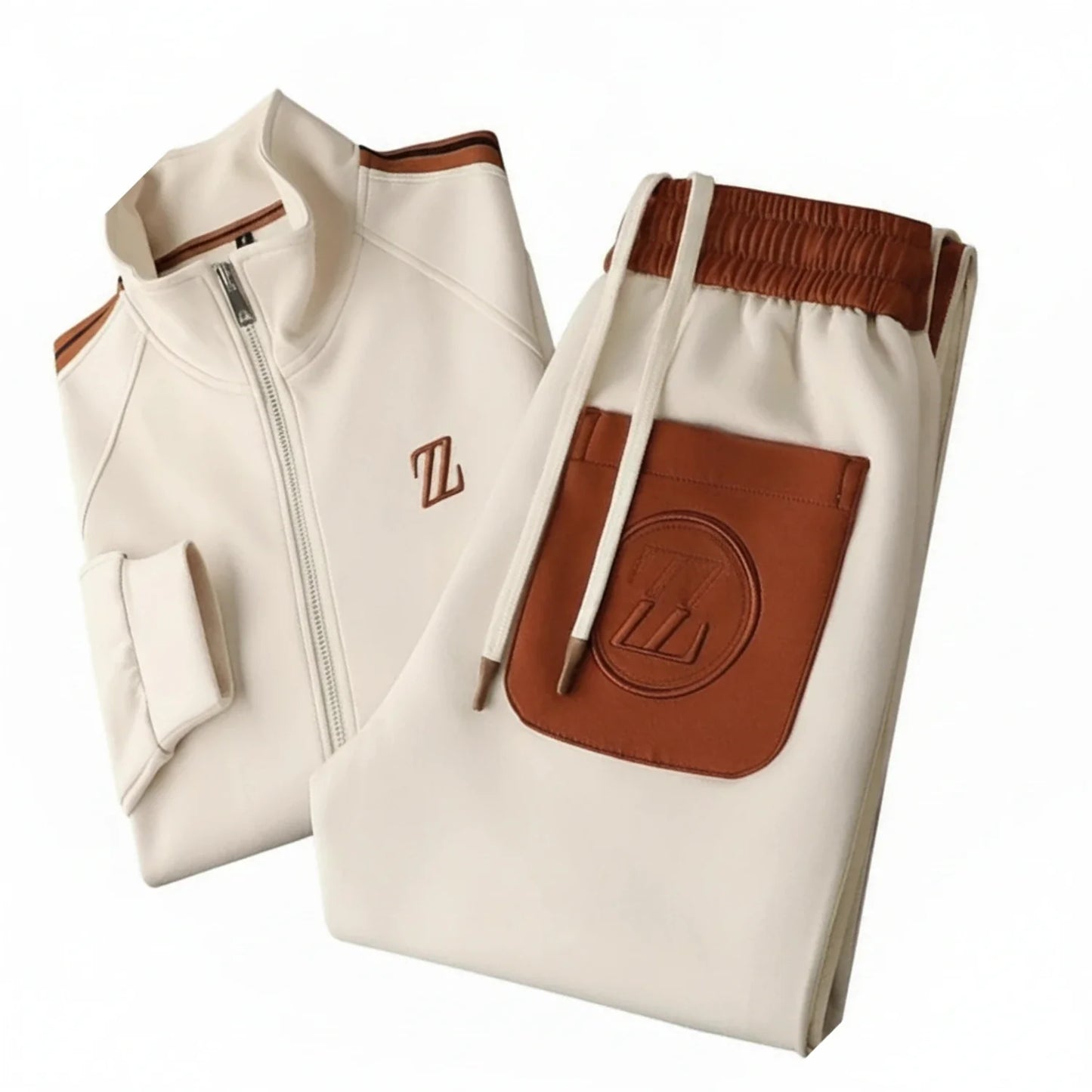 Men's Zip-Up Tracksuit Set