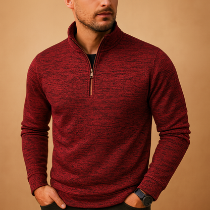 Zipped mens sweater for men with a soft feel and modern design, ideal for casual and semi-formal wear in spring, autumn, and winter.