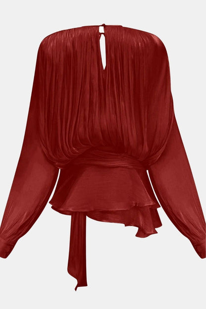 Image of Zoe | Women's Tie Neck Long Sleeve Mini Dress