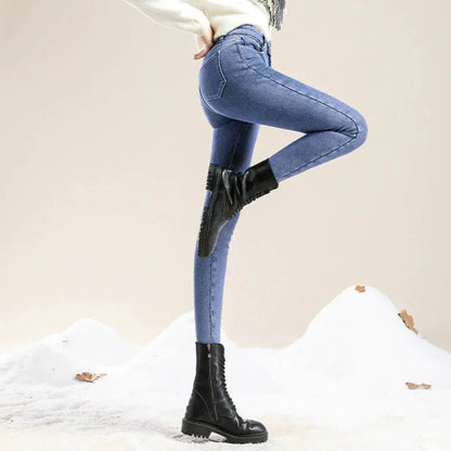 Women's High Waist Thermal Jeans