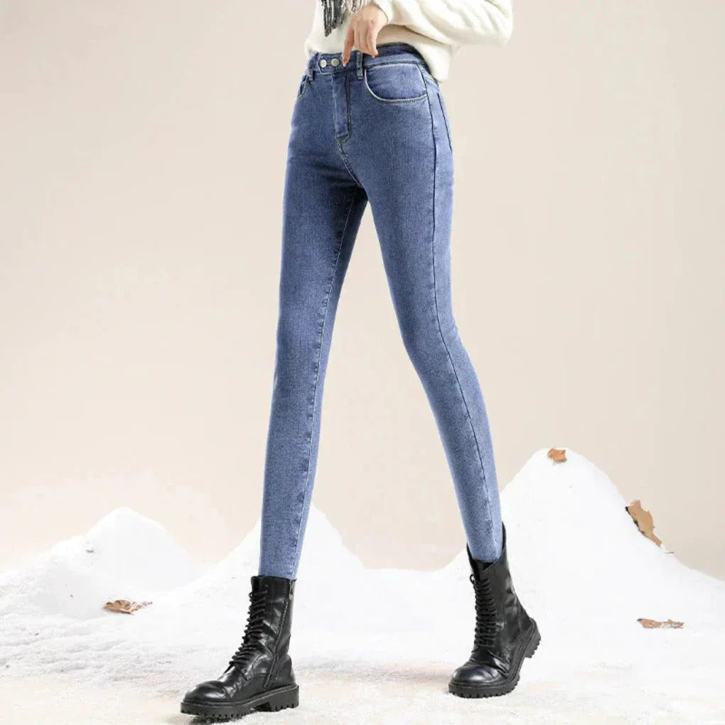 Women's High Waist Thermal Jeans